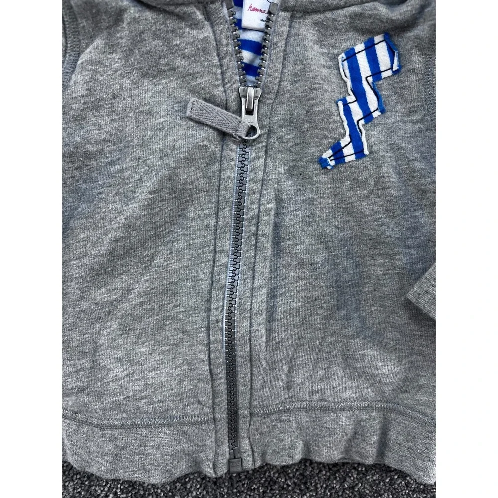 Hanna Andersson Gray French Terry‎ Hoodie Sweatshirt  Size 70 US 6-12 months